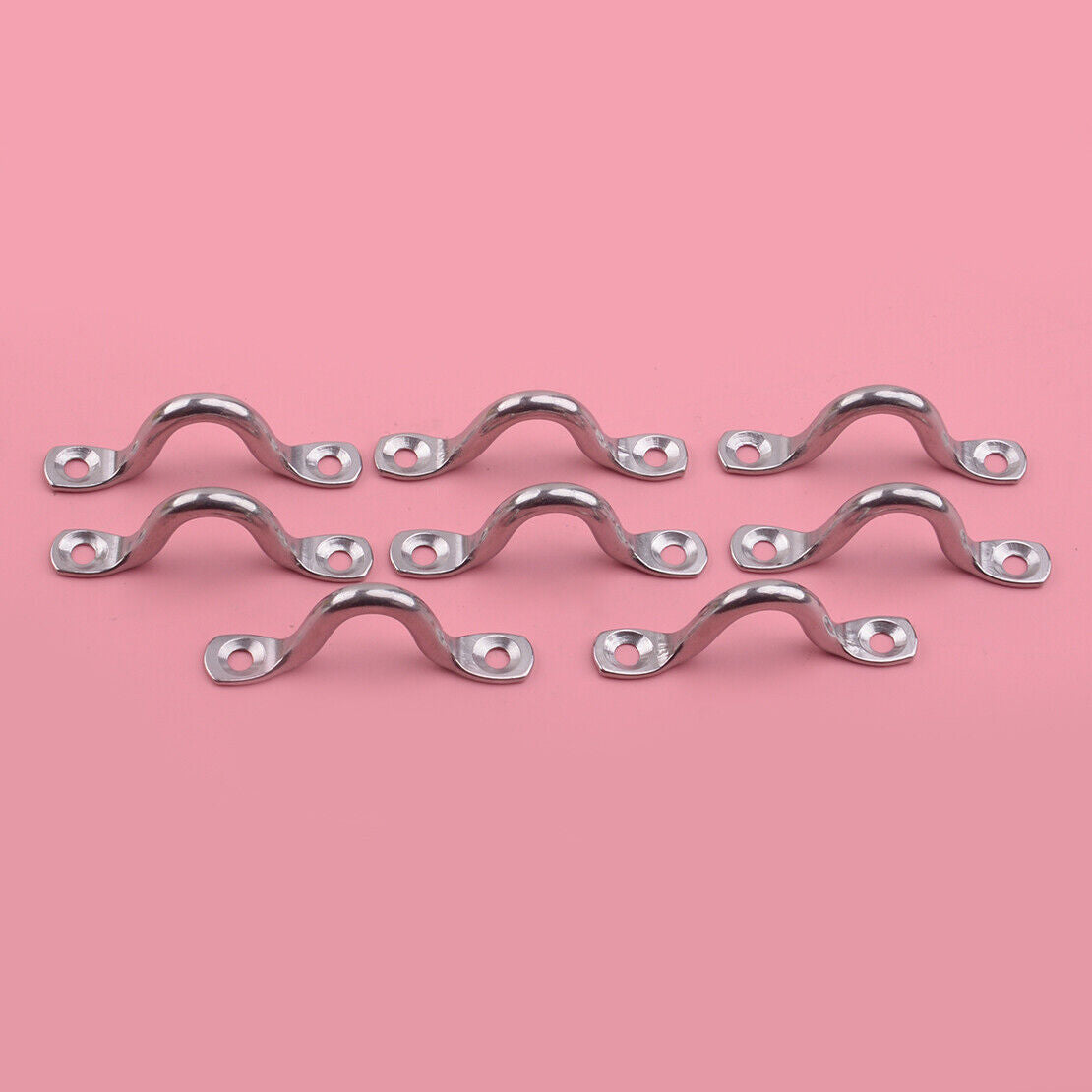 8pc 5mm Top Pad Wire Eye Straps Boat Deck Plate Staple Ring 316 Stainless Steel