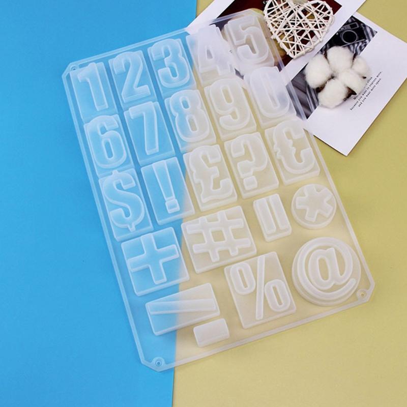 DIY Digital Symsymbol Epoxy Mould,0-9 Number Symbol Decorative Food-grade Mold