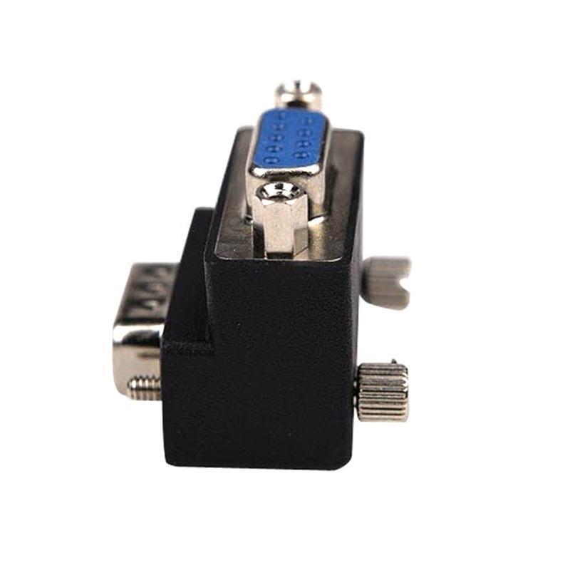 RS 232 DB9 9 Pin Male to Female Coupler Serial Adapter 90 Degree Converter
