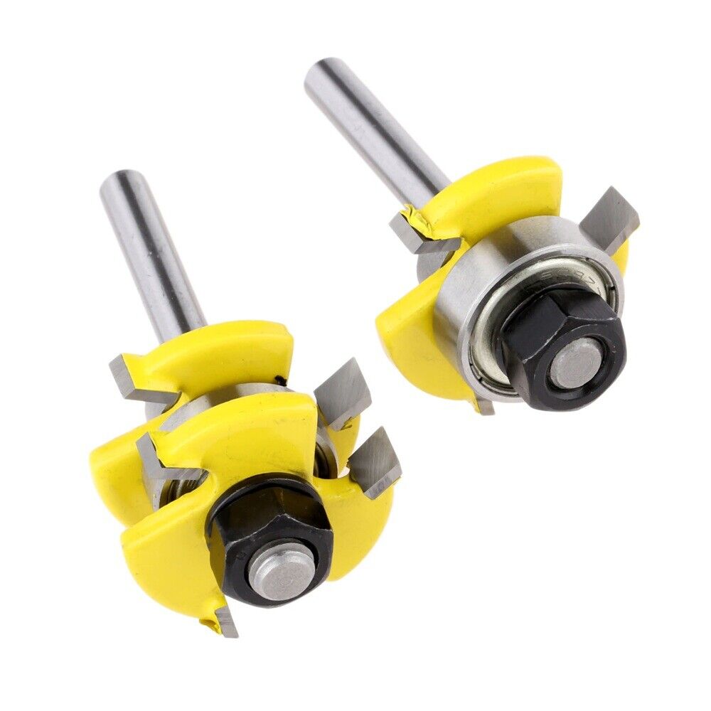 6.35mm Shank Woodworking Tongue & Groove Router Bits Milling Panel Wood Cutters
