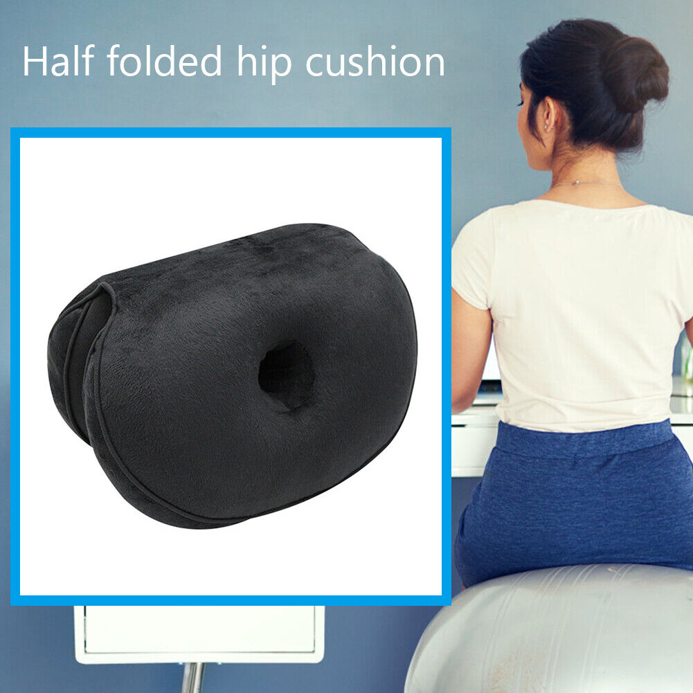 Memory Foam Plush Seat Cushion Orthopedic Office Chair Seat Pillow (Black)
