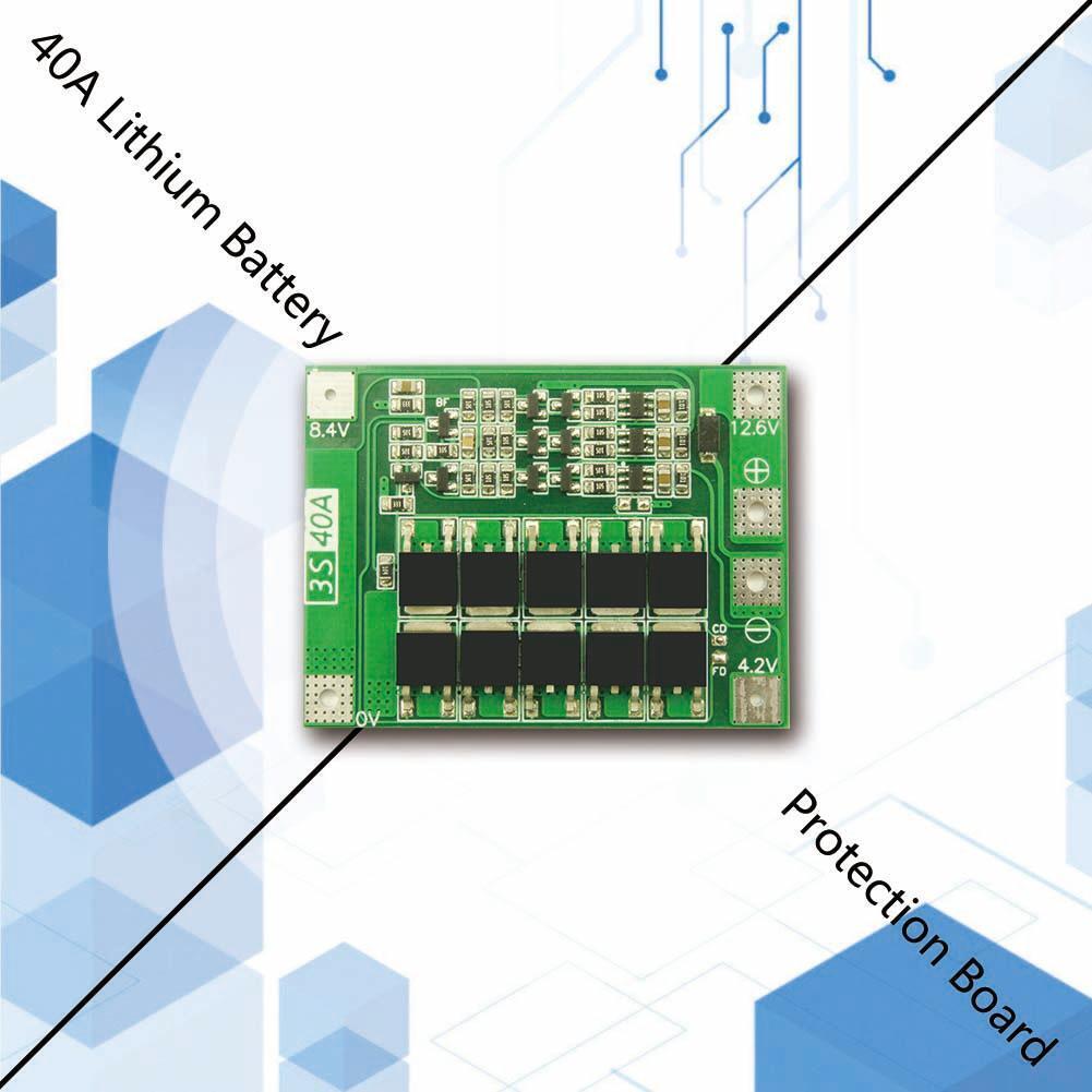 3S 40A Li-ion Lithium Battery Charger Cell Module PCB BMS Protection Board