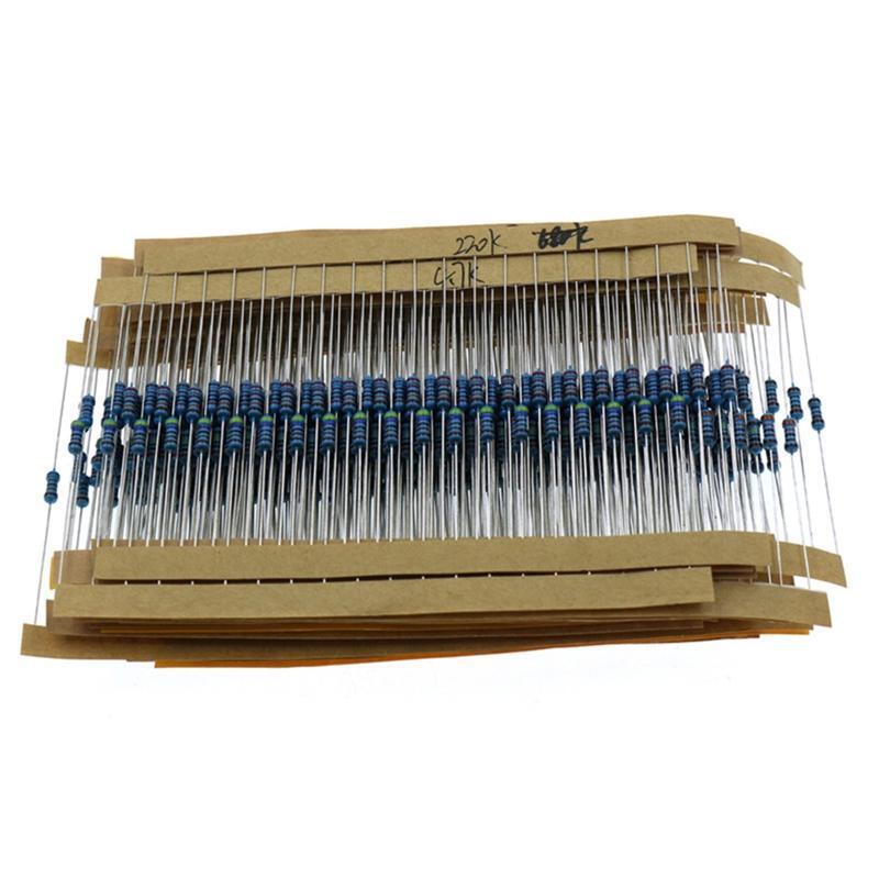 30Values 600Pcs Resistor Kit 10 Ohm-1M Ohm with 1% 1/4W Metal Film Resistors