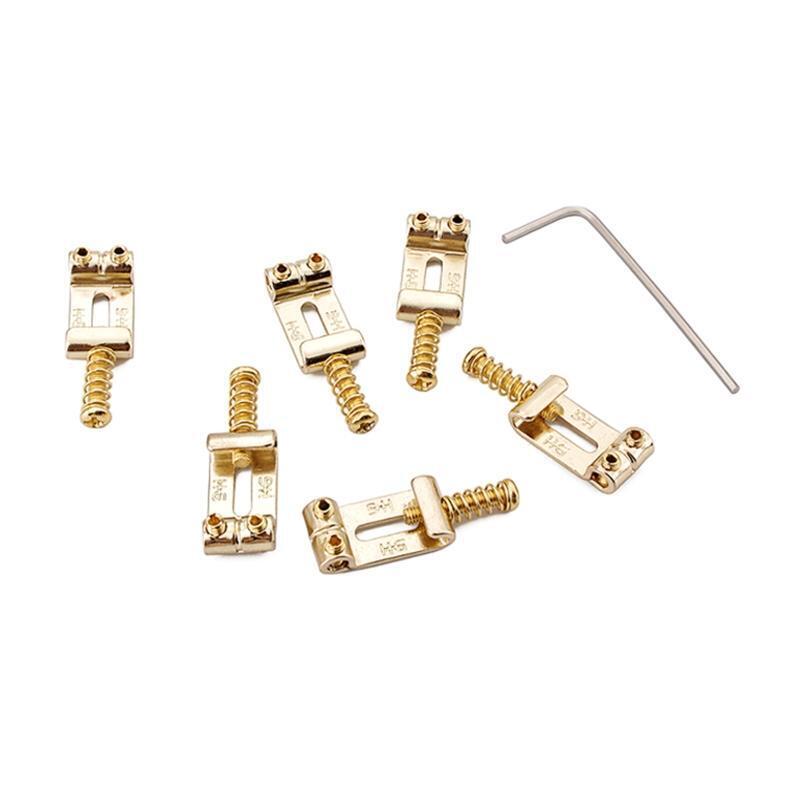 6x Bridge Saddles w/Guitar Musical Wrench for Musical Instrument Electric Guitar