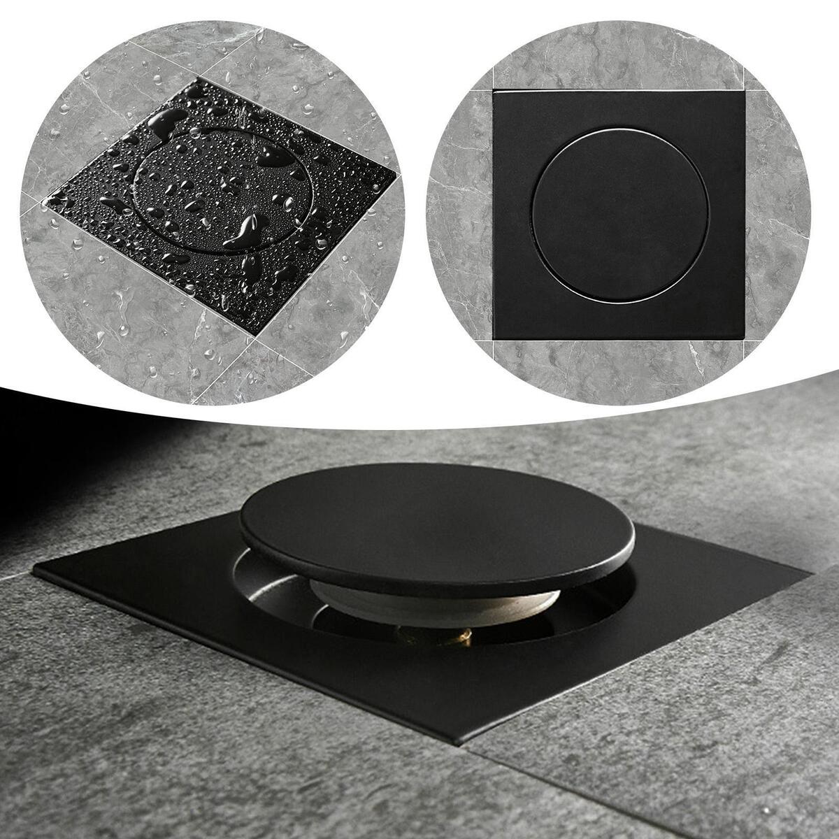 Copper 4 inch Shower Floor Drain Bouncing Cover One Press Drainage Durable