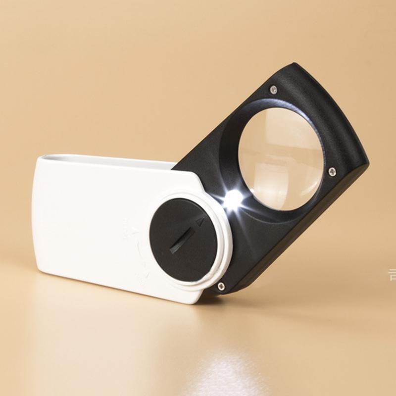 Foldable Magnifier Lighted Magnifying Glasses 8X Handheld Magnifier with Light