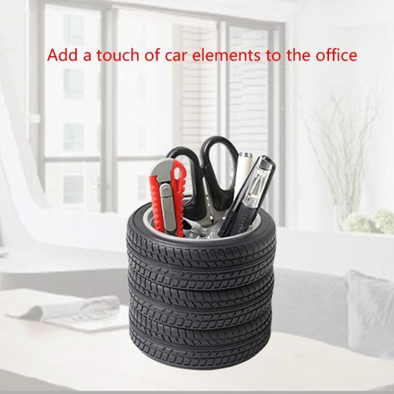 Novelty Tire Pencil Pen Holder Paint Brush Holder Stylish Home Desk Ornemants