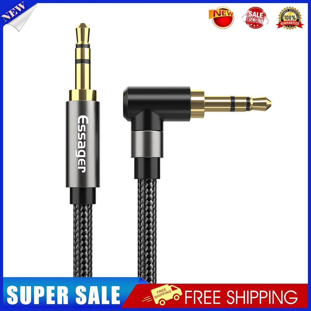 Essager 3.5mm Aux Jack Male to Male Audio Cable for Car Headphone (Black)