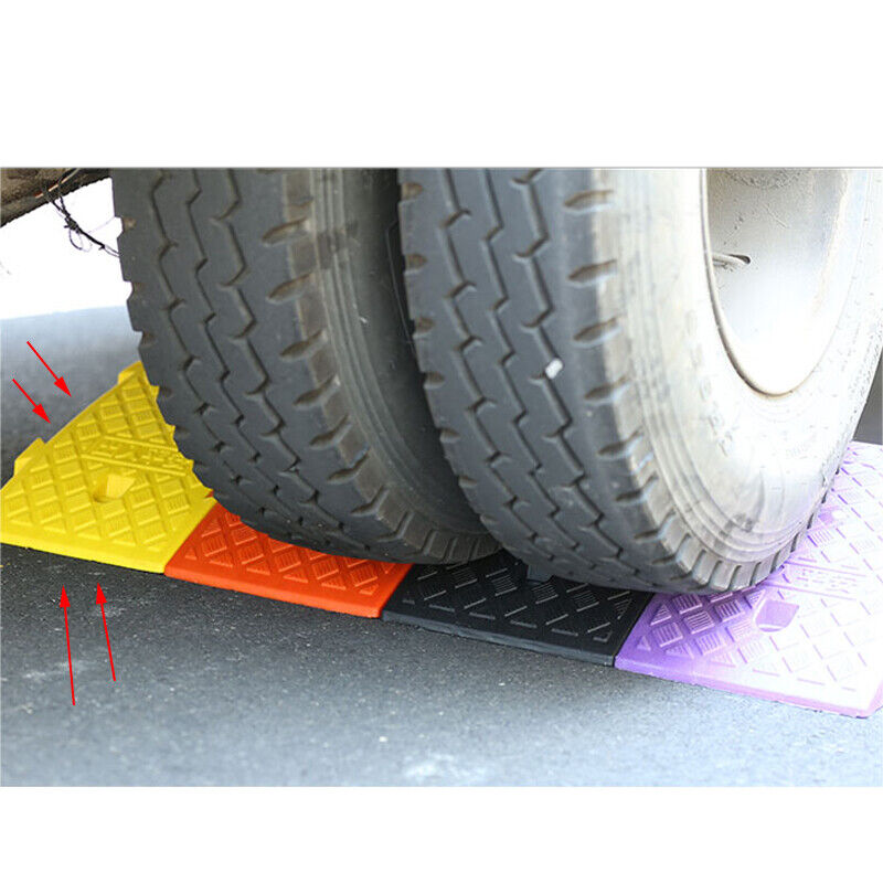 1x Yellow Portable Hard Plastic Threshold Ramp Heavy Duty Curb Universal Use