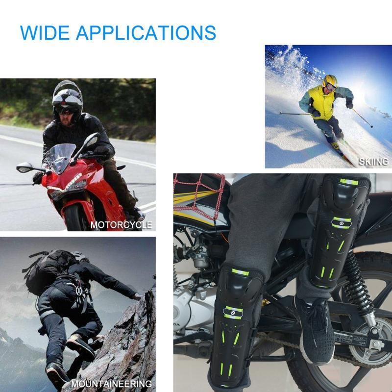 4PCS Motorcycle Knee Pads Elbow Leggings Motocross Cycling Night Reflective Safe