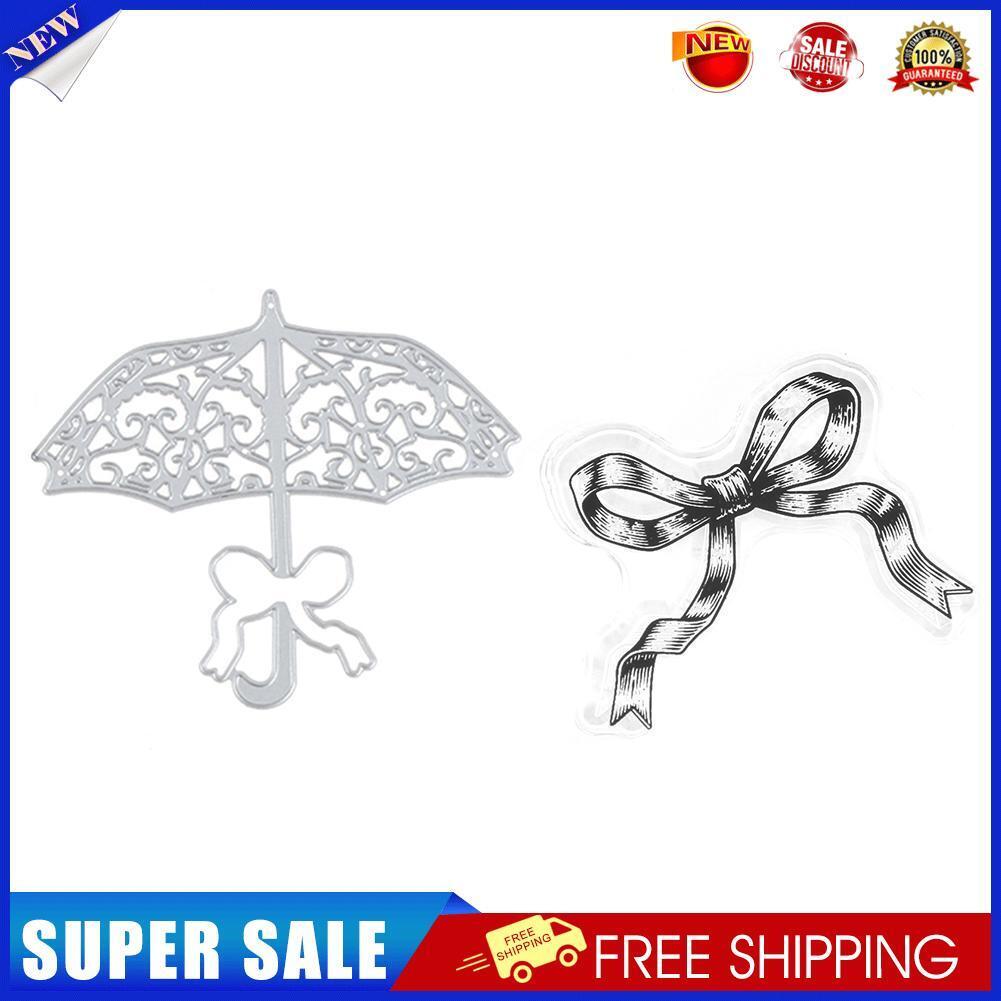 2pcs DIY Silicone Transparent Seals Clear Stamps+Cutting Die for Scrapbook