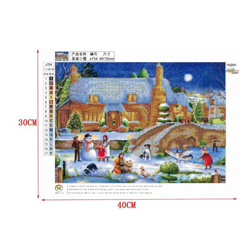 Christmas House DIY 5D Diamond Embroidery Painting Cross Stitch Home Decor Craft
