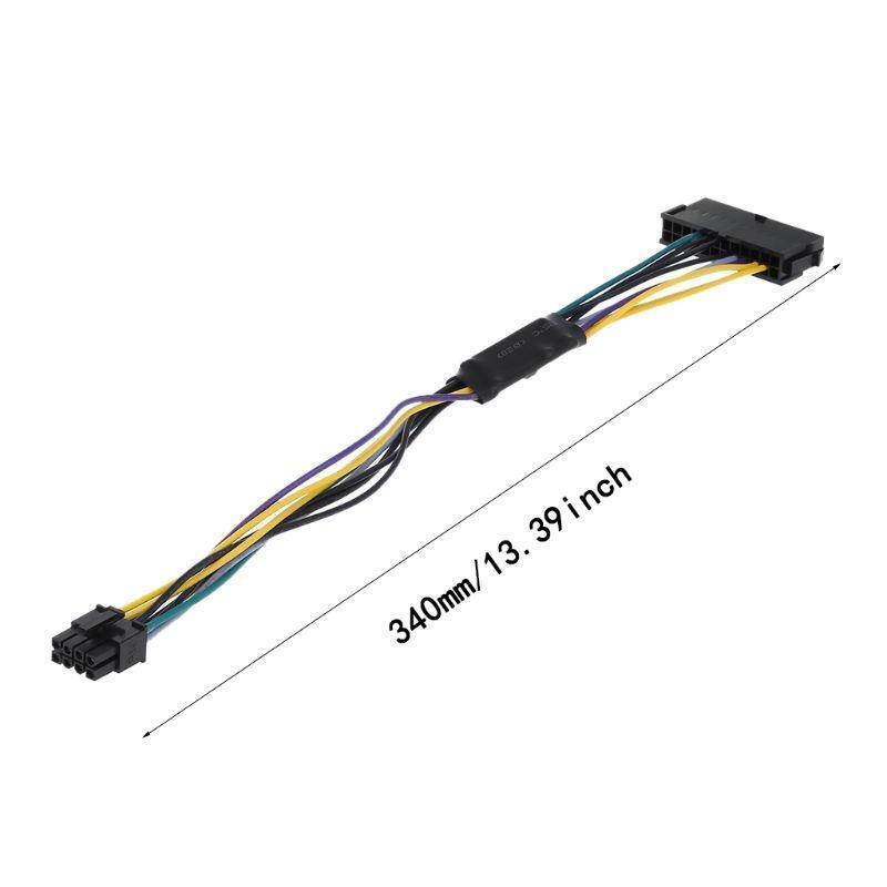 Power Supply Atx Adapter Conventer Cable 24Pin to 8Pin for Dell Mainboard 340mm
