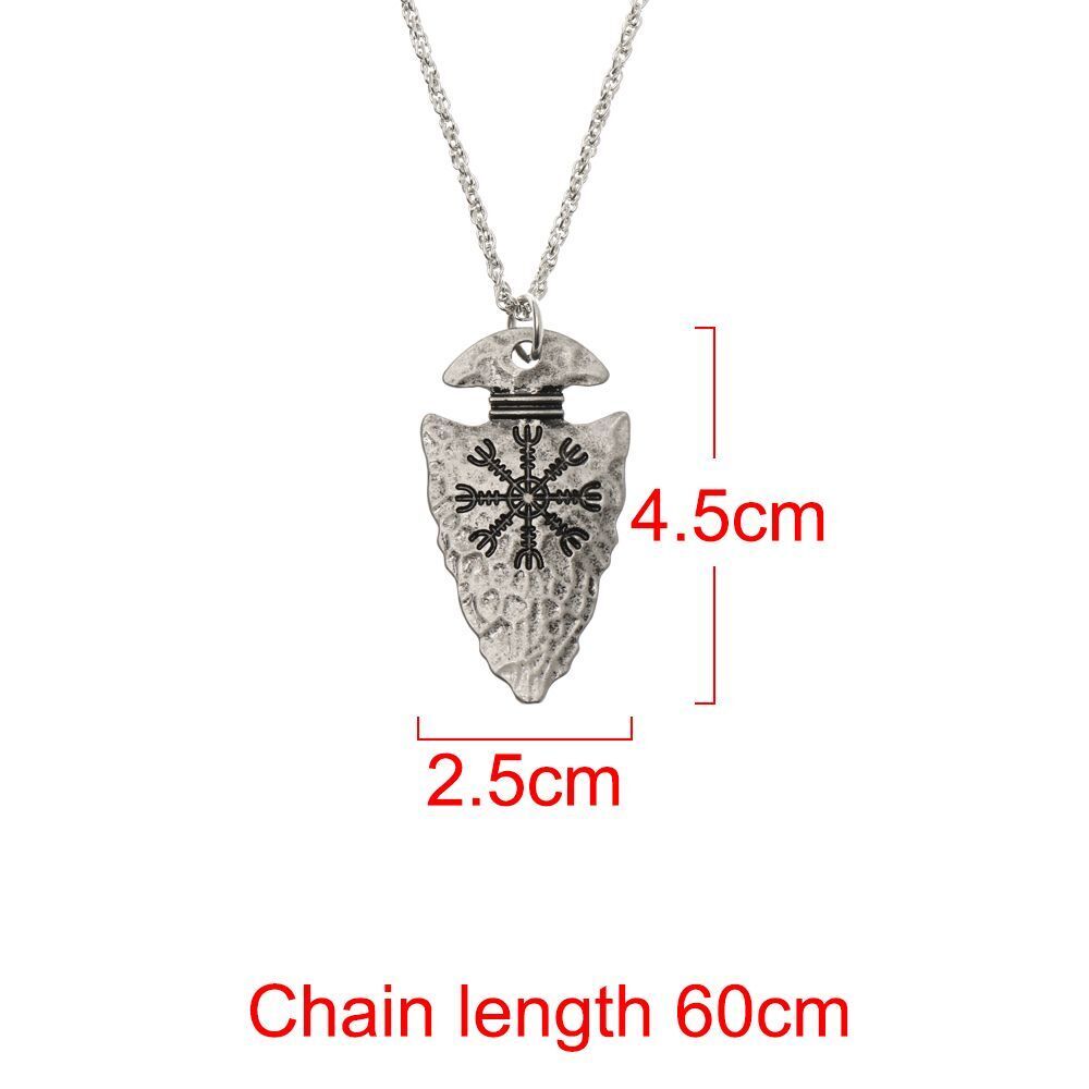 Stainless Steel Aegishjalmur Chain Nordic Viking Rune Necklace Helm of Awe