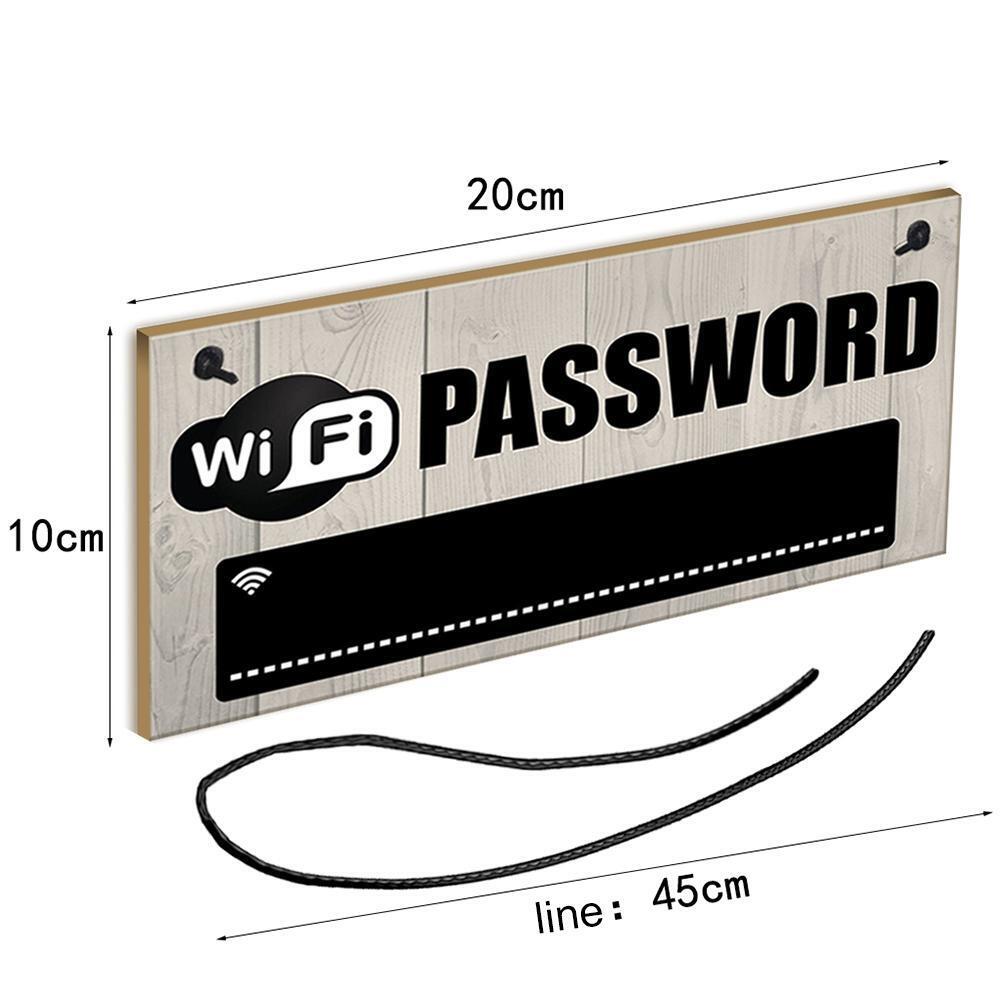 Wooden WiFi Password Hanging Board Chalkboard Internet Signal Plate Decor