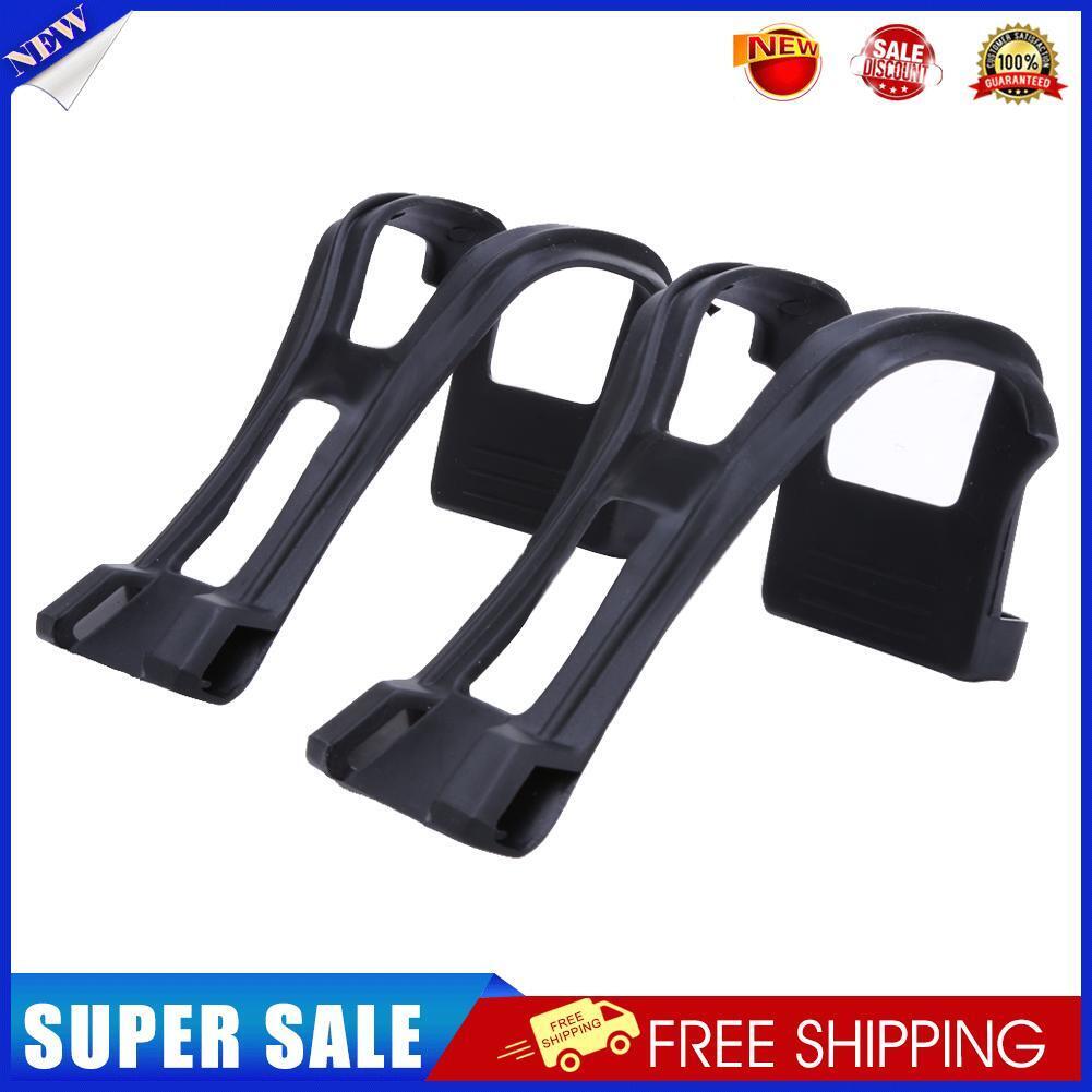 A Pair New Cycling Bicycle Bike Strapless Toe Pedal Clips Half Clips Black