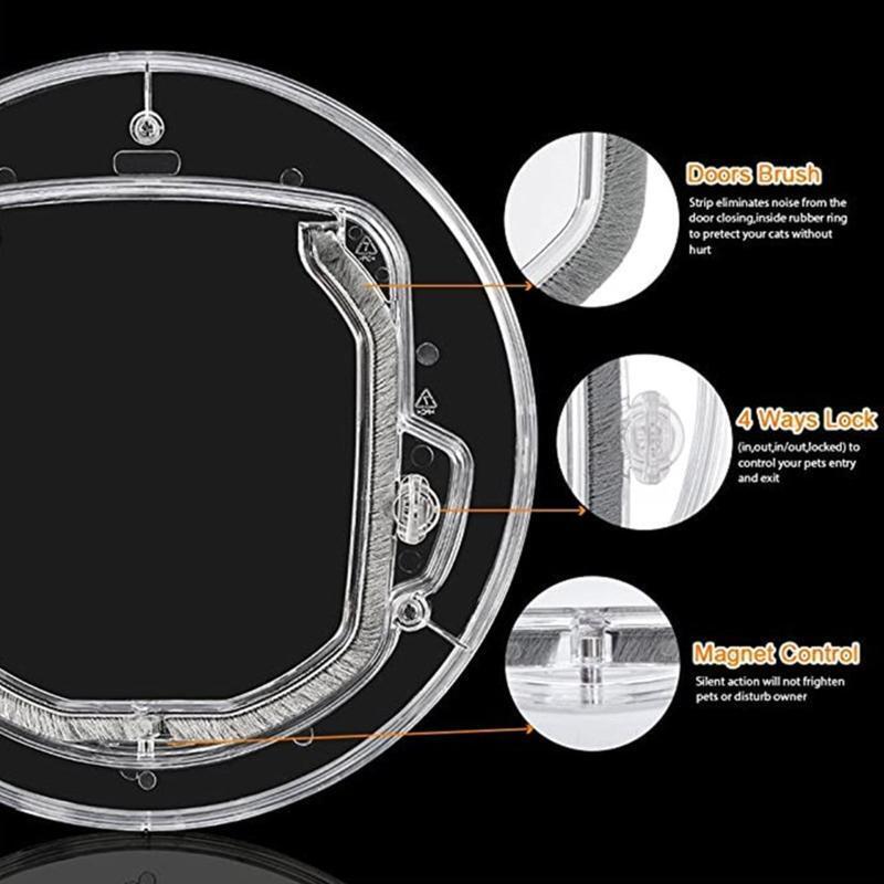 Cat Door Save Energy Cat Flap Door Magnetic Design UV-Resistant Design Durable