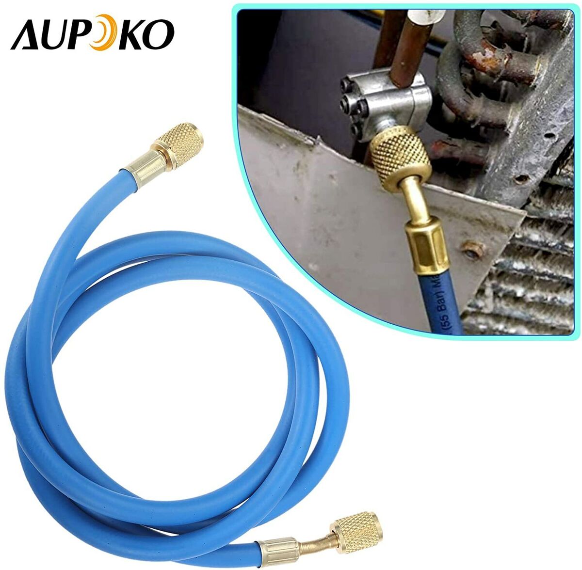HQ R410A AC Refrigerant Charging Hose w 1/4" SAE Flare 800 PSI Working Pressure