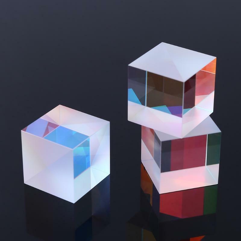 Cube Glass Prism Square Cube Prism Optical Glass RGB Prism for Teaching Decor