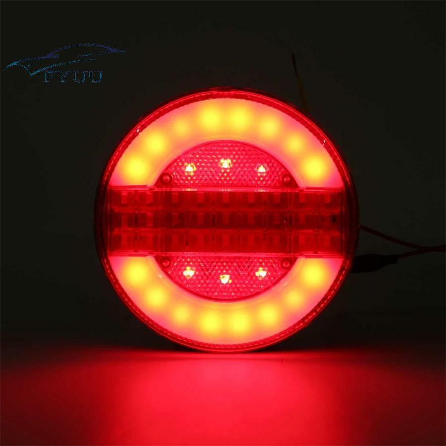 2 Pcs Trailer Van Truck LED Tail Light Flowing Turn Signal Lamp Brake Stop Light