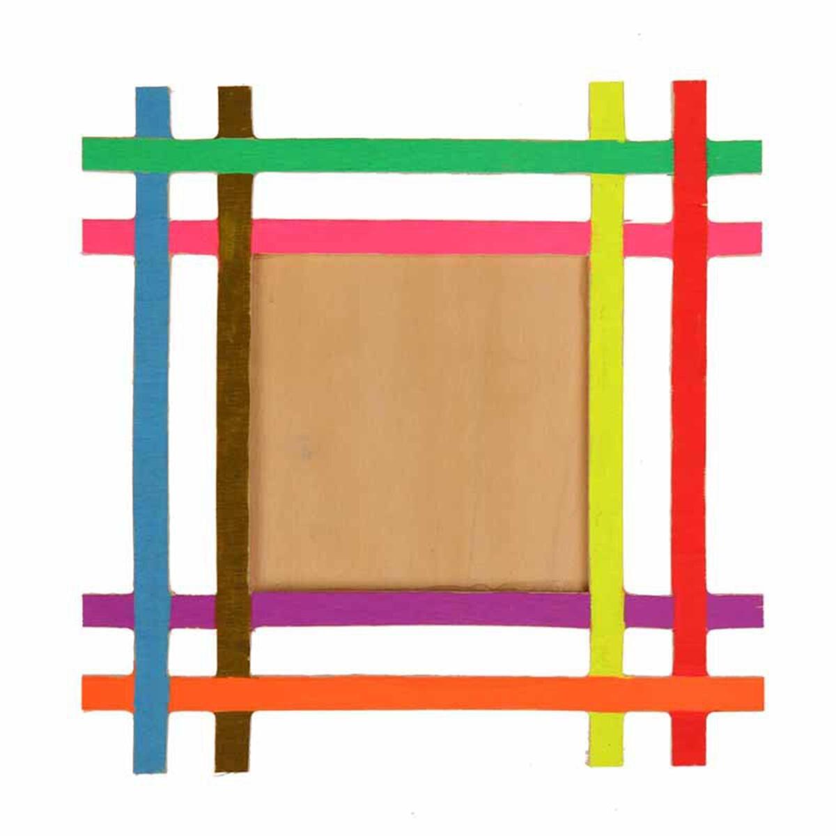5x Wooden Frame for Clay Painting Well Shaped Hand Painted Children DIY