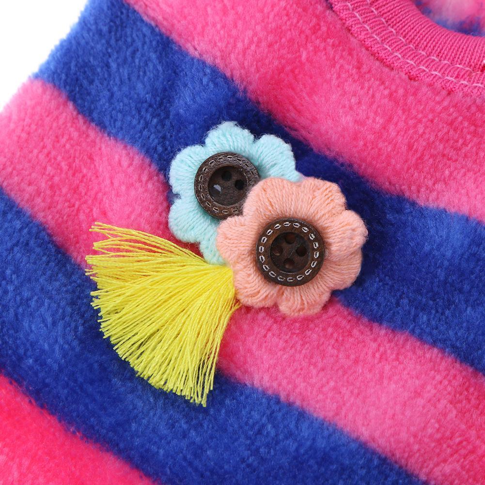 Winter Pet Dog Cat Clothes Fleece Apparel Small Animal Costume(Blue)(S)(2)