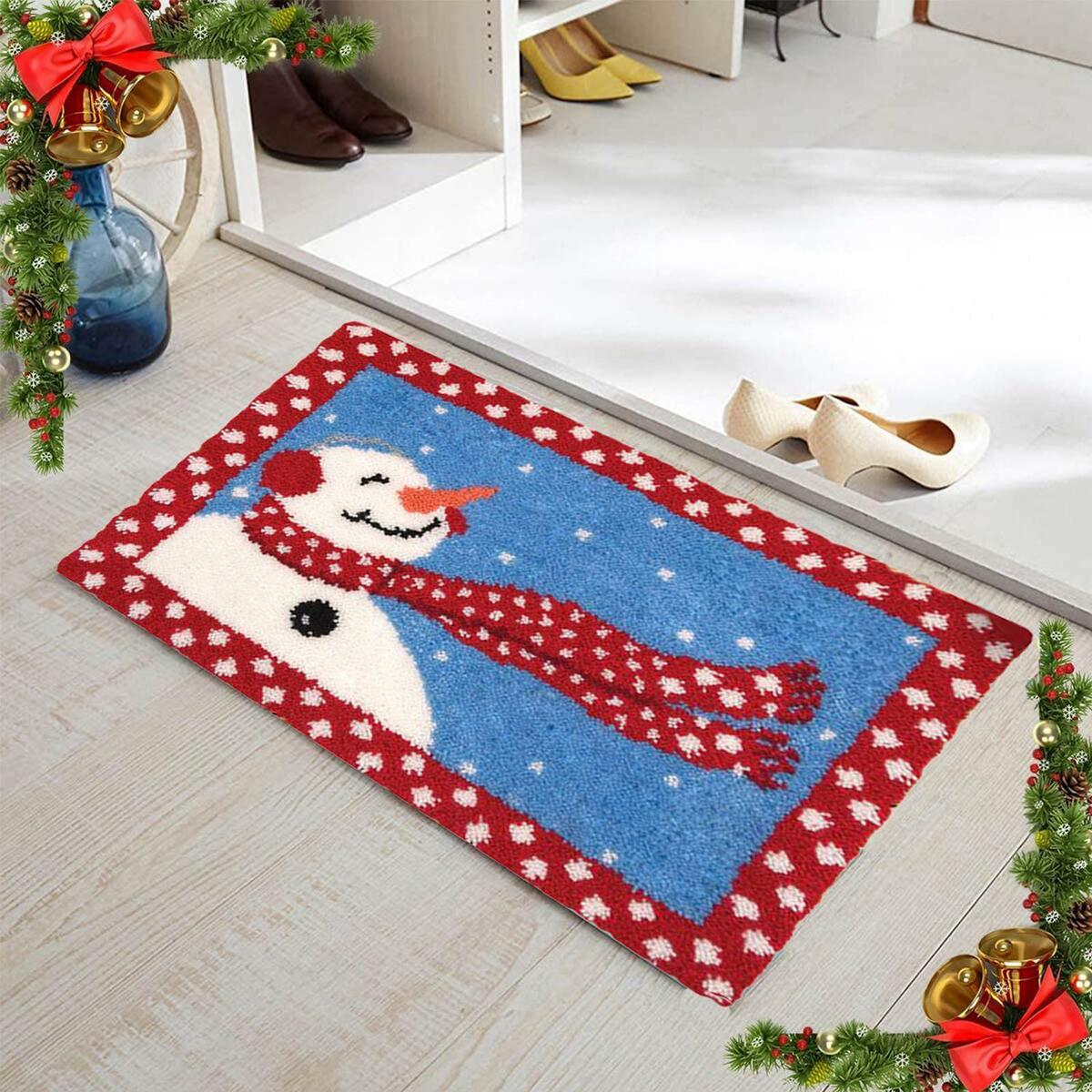Christmas  Rug Kit with  Tools Mat Rug Making Kit 20x14in