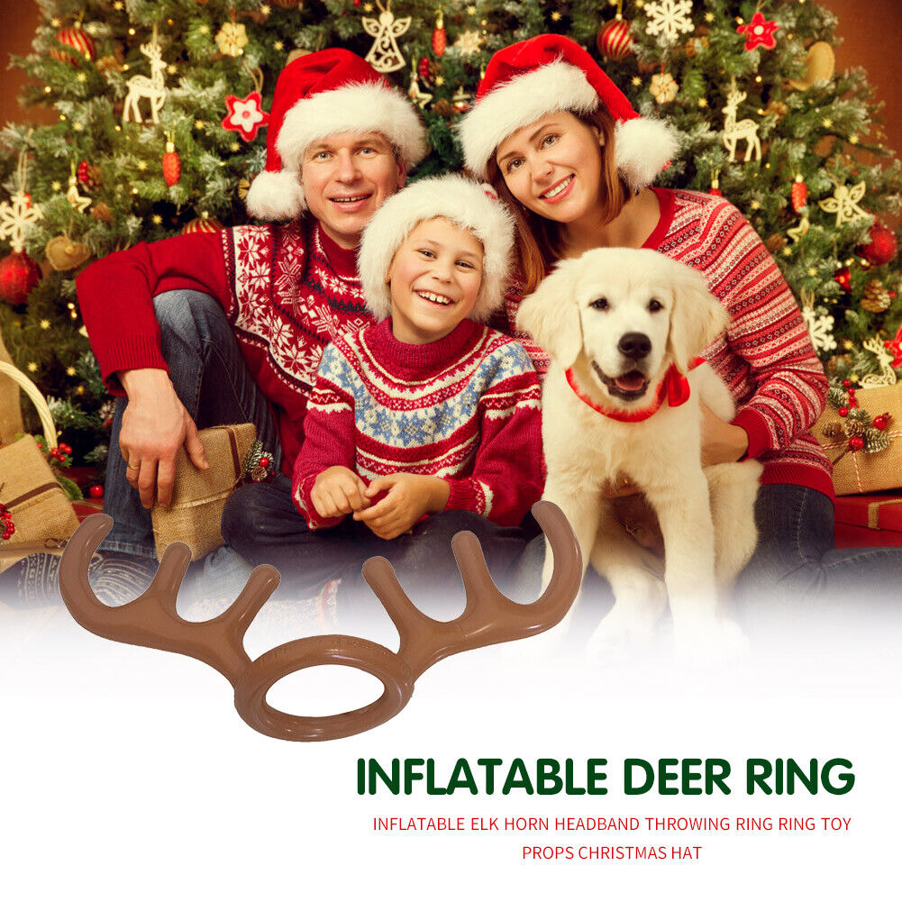 Inflatable Deer Head Ring Animal Headpiece Throwing Circle Christmas Decor