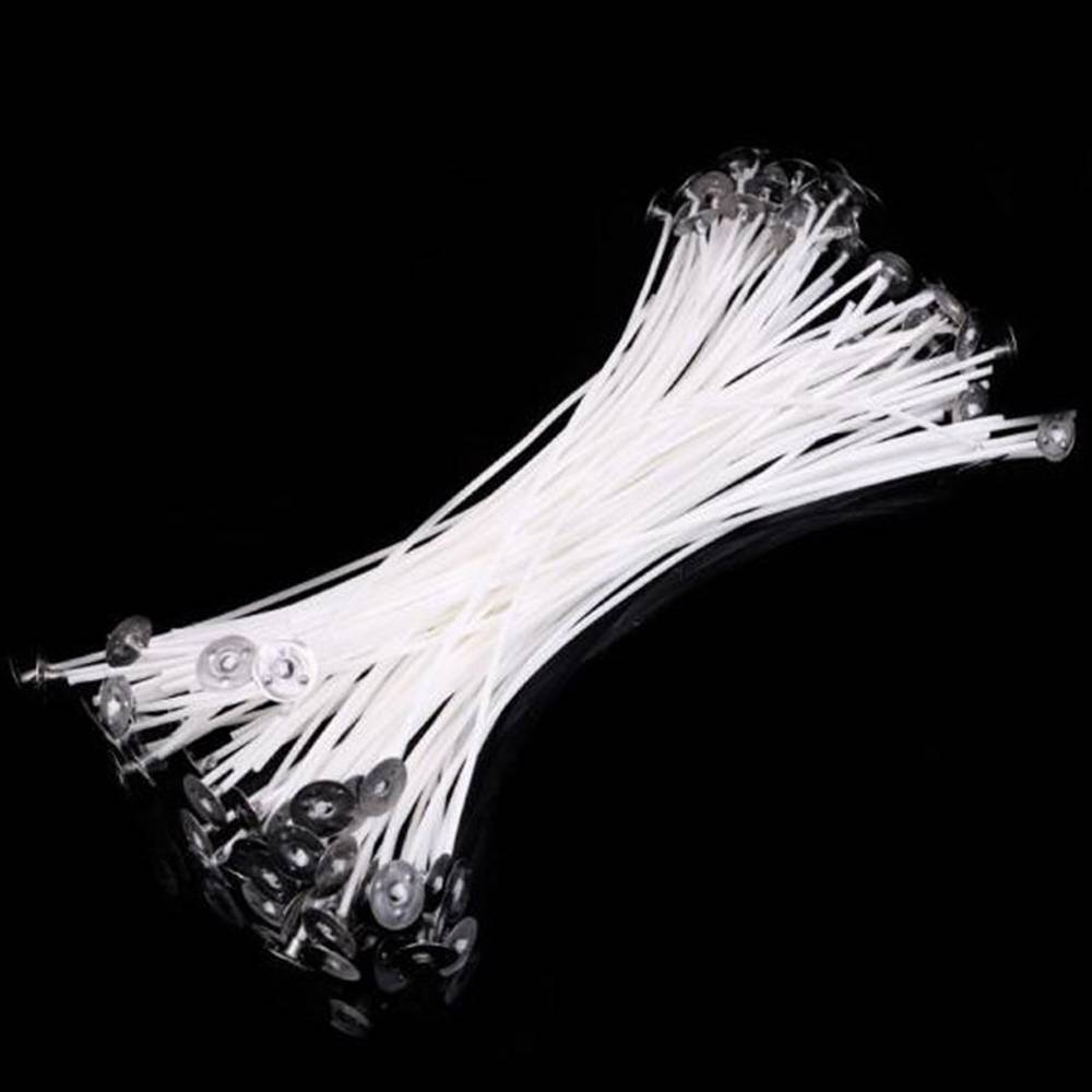 30 pcs 10cm Candle Wicks Cotton Core Waxed With Sustainers For Candle Making