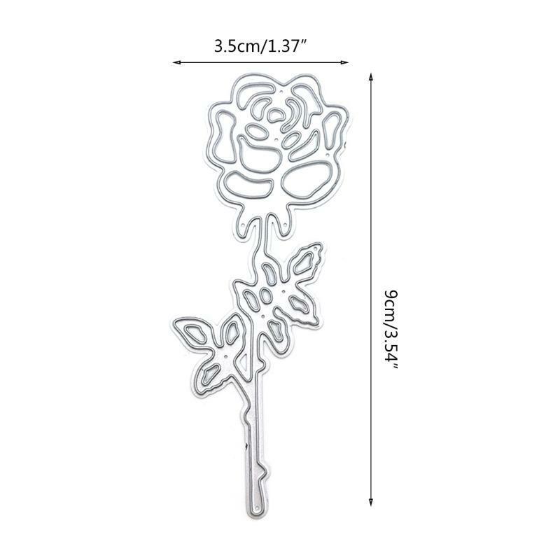 Elegant Single Rose Carbon Steel Cutting Dies DIY Scrapbooking Photo Album Cards