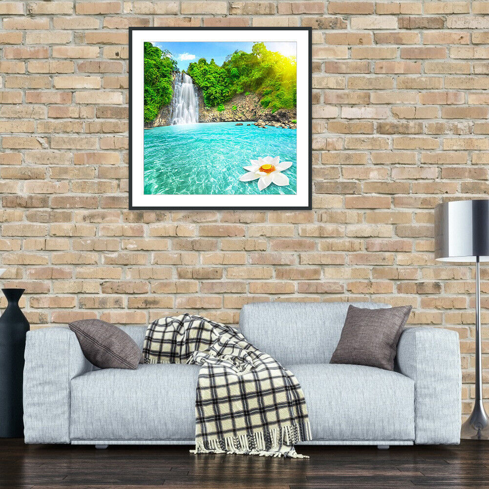 5D DIY Diamond Painting Waterfalls Full Drill Cross Stitch Scenery Picture
