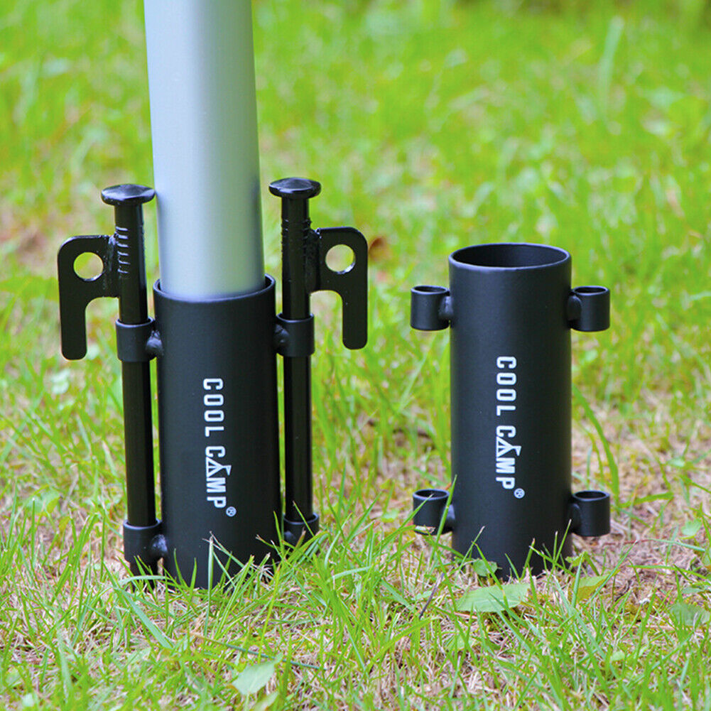 Iron Tent Awning Rod Holder Outdoor Camping Canopy Pole Holder Fixed Tube