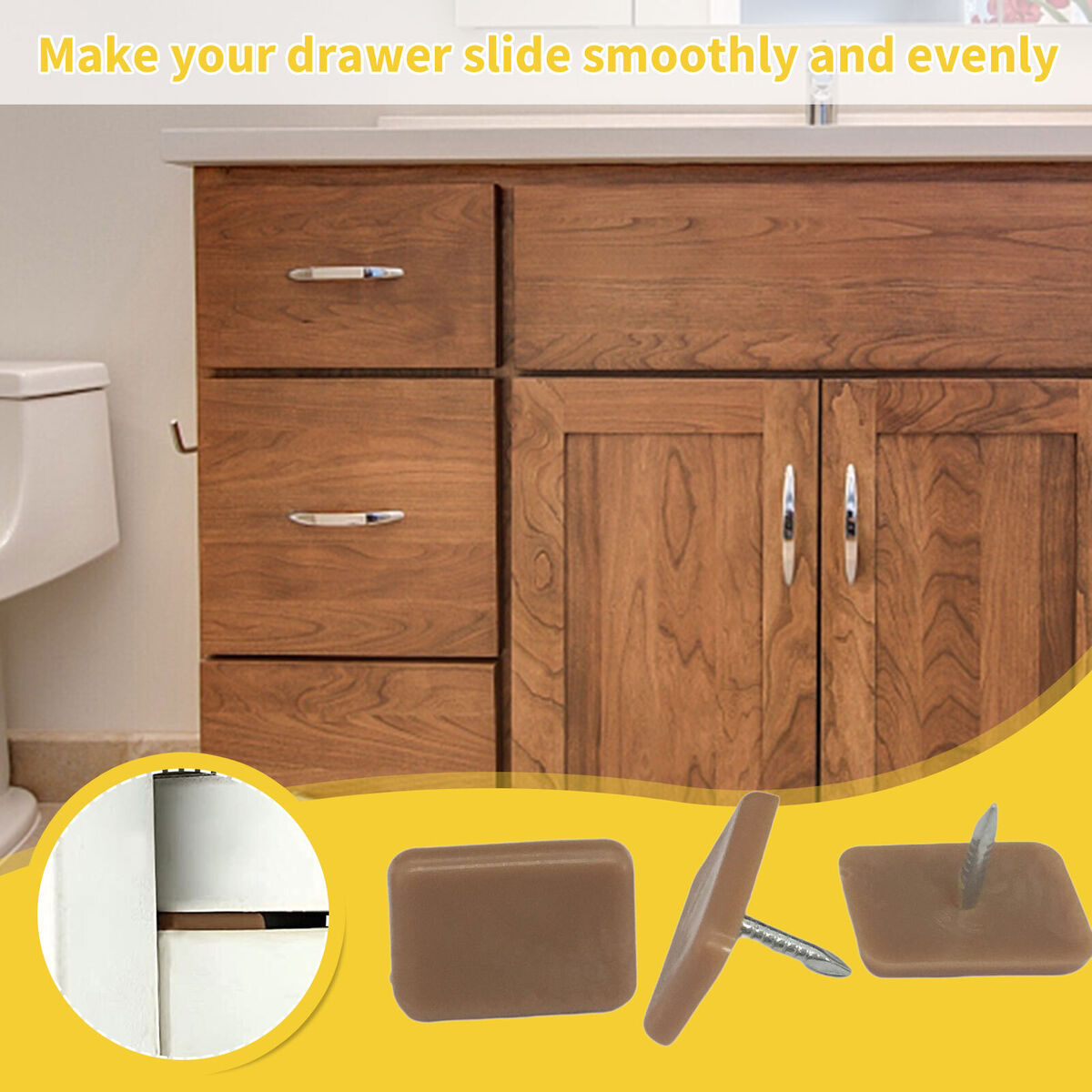 Tack-in Drawer Glides Set Sliding Nail Furniture Drawer Tack Glide (60pcs)