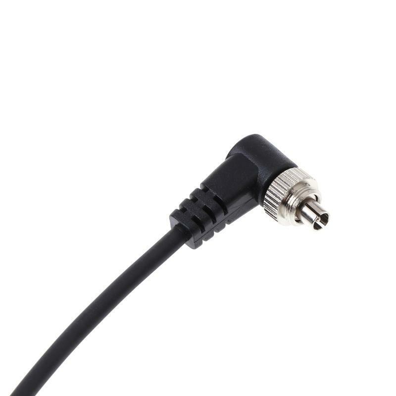 M-M PC Sync Cord Male To Male Flash Spring Cable With Screw Lock For CANON NIKON
