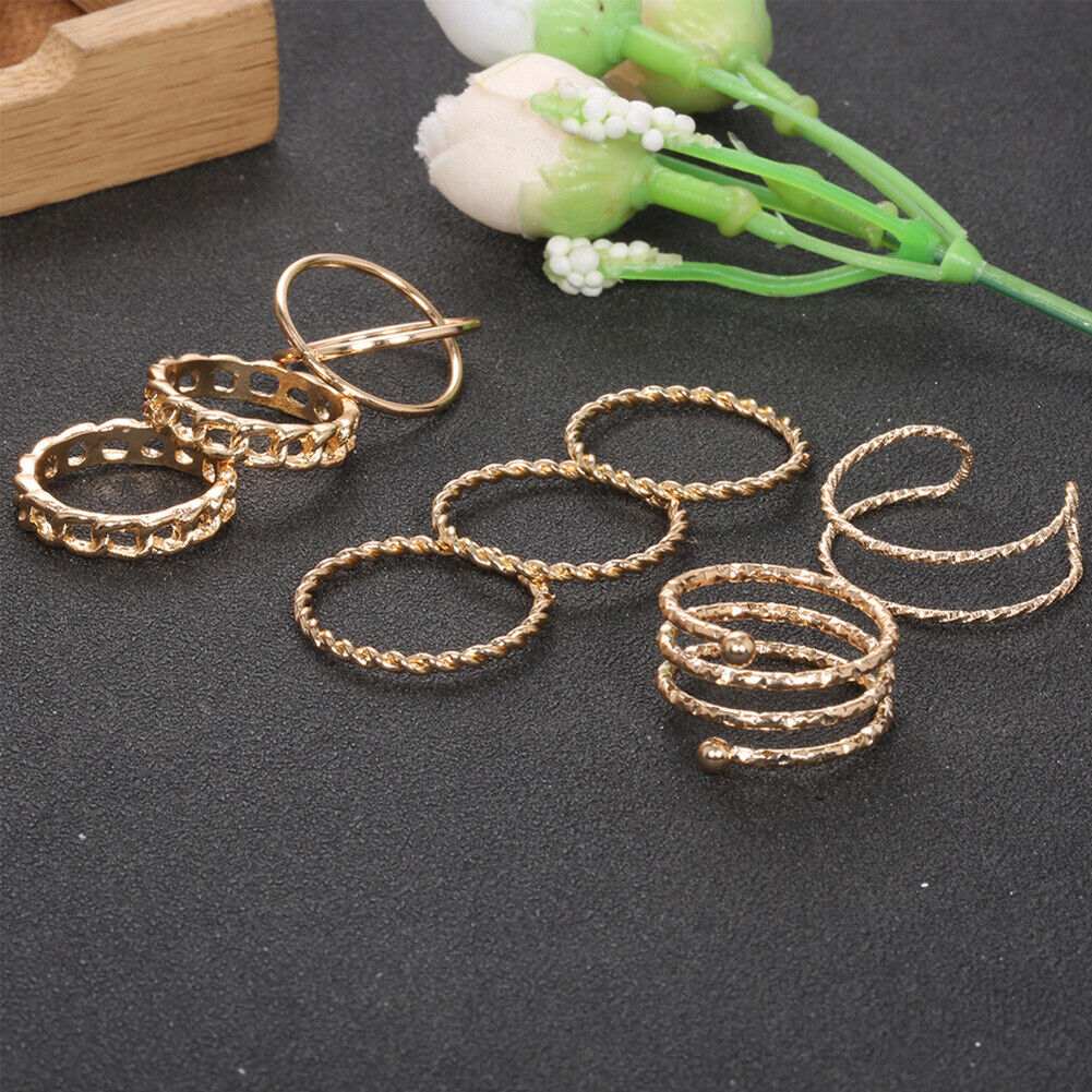 8pcs Multilayer Twist Women Knuckle Rings Women Charming Wedding Jewelry