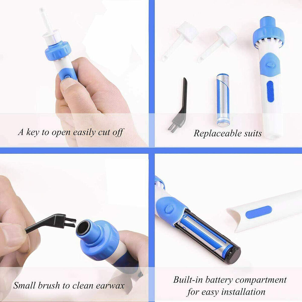 Electric Ear Cleaner Wax Remover Dirt Fluid Removal Device Earwax Cleaning Tool