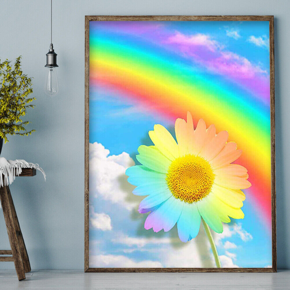 5D Diamond Painting DIY Rainbow daisy Full Round Drill Rhinestone Kit