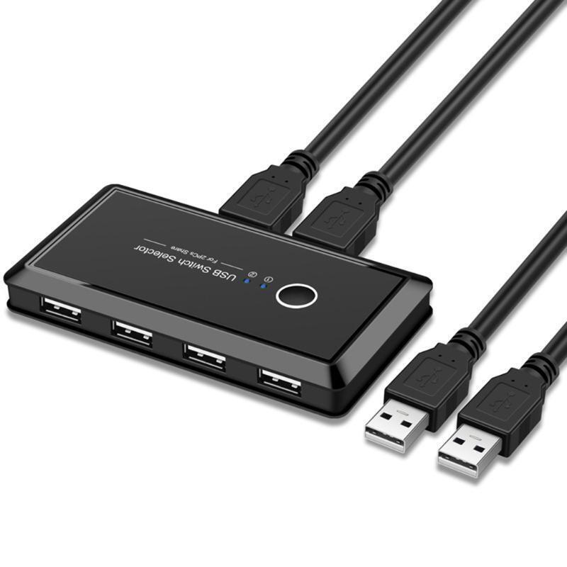 KVM Switch4 Ports USb2.0 Switcher Docking Station Printer Sharing 2 in 4 Out