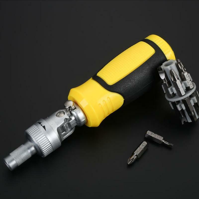 Portable Screwdriver Set Multi-bit Screwdriver 180° Magnetic Ratchet Screwdriver