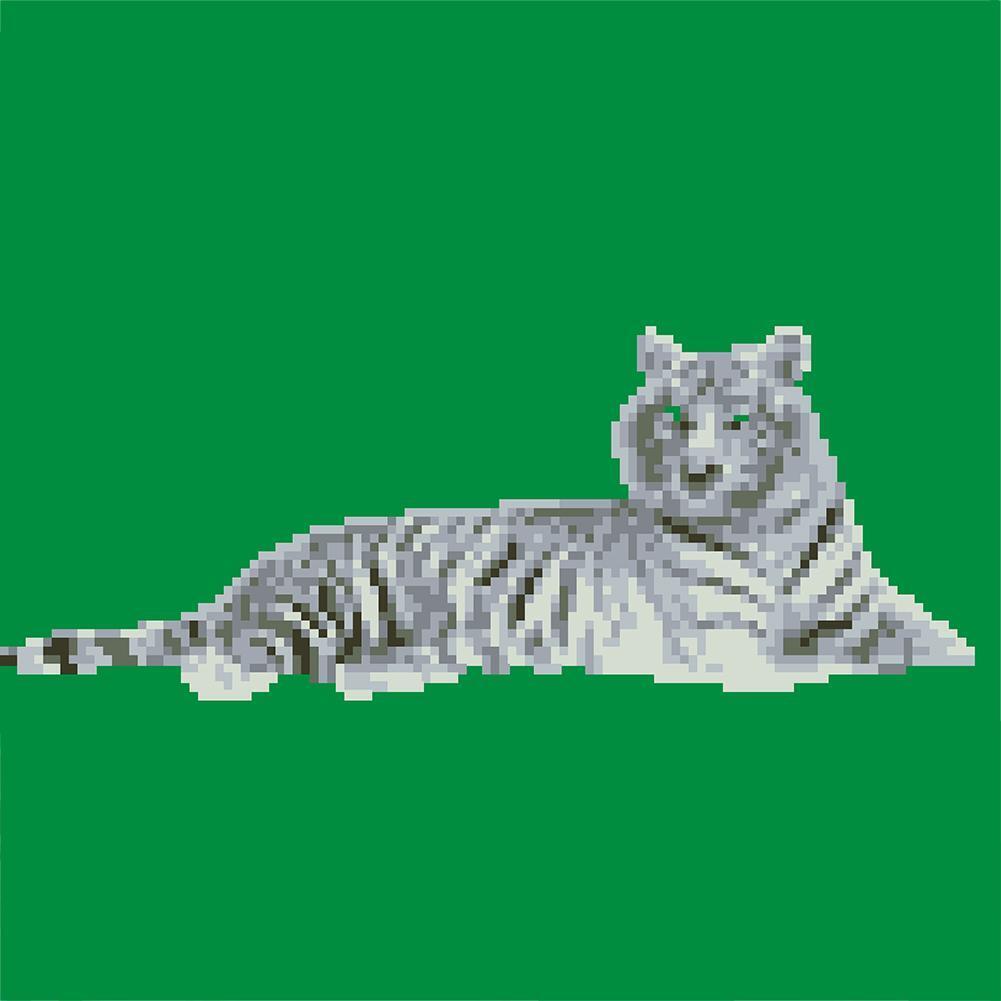 DIY Diamond White Tiger Painting Cross Stitch Needlework Crafts Decor