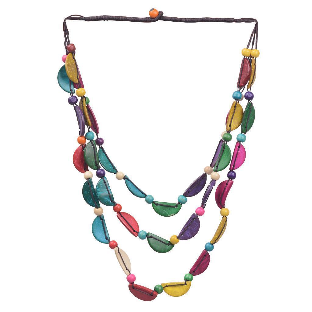 Ethnic Multi-layer Coconut Shell Beaded Necklace for