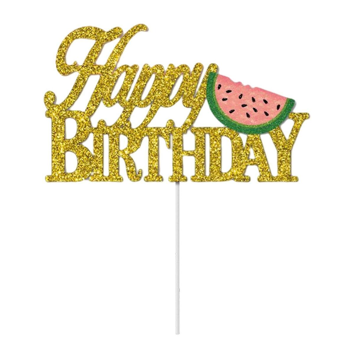 Letter "Happy Birthday" Cake  Watermelon Themed for