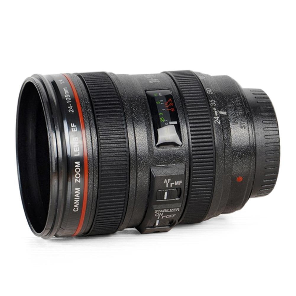 Creative SLR Camera Lens Shaped Mugs Drrinking Cup 420ml Drinkware with Lid