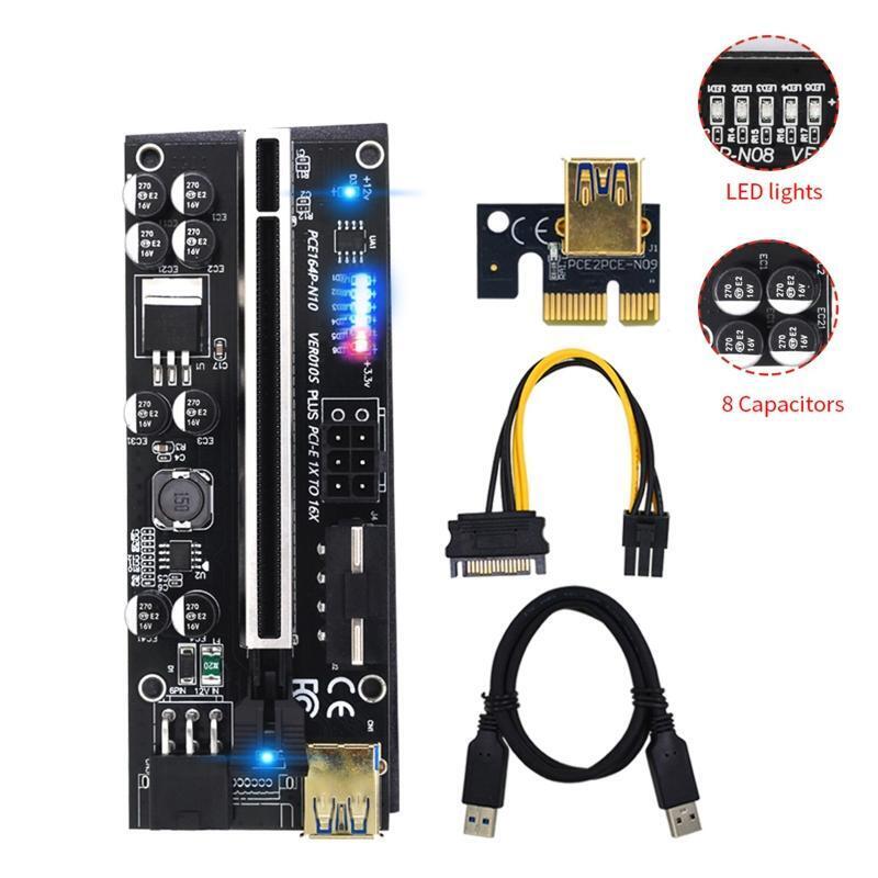 VER010S Plus PCI Express 1X to 16X Extension Adapter USB3.0 PCI-E Riser Card