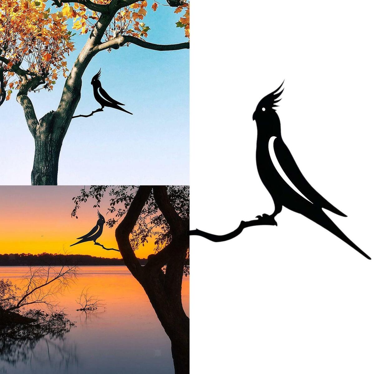 Bird Silhouette Garden Ornament decor for art Stake  Decoration Outdoor