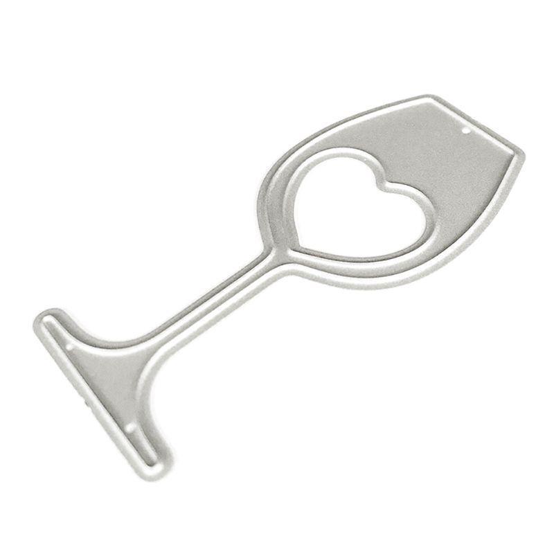 Heart Wine Glass Metal Cutting Dies Stencil DIY Scrapbooking Album Stamp Paper