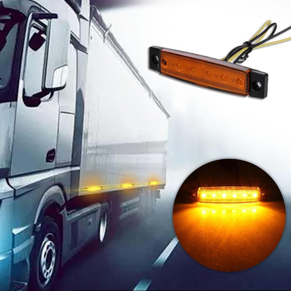 Waterproof 6SMD LED Car Bus Truck Trailer Side Marker Indicator Lamp(Yellow