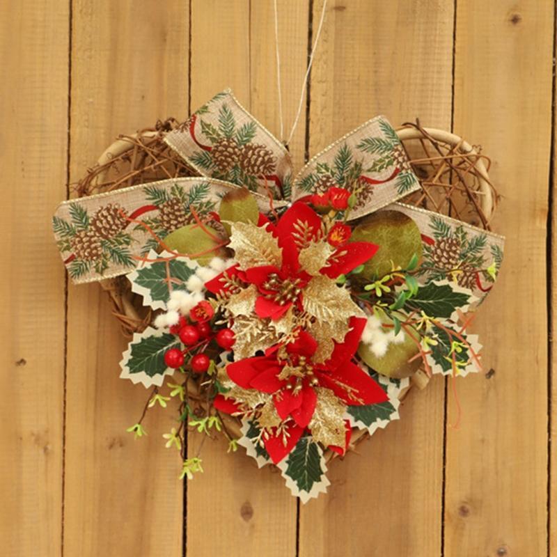 Christmas Wooden Wreath Exquisite Pendant for Party Front Door Home Decoration