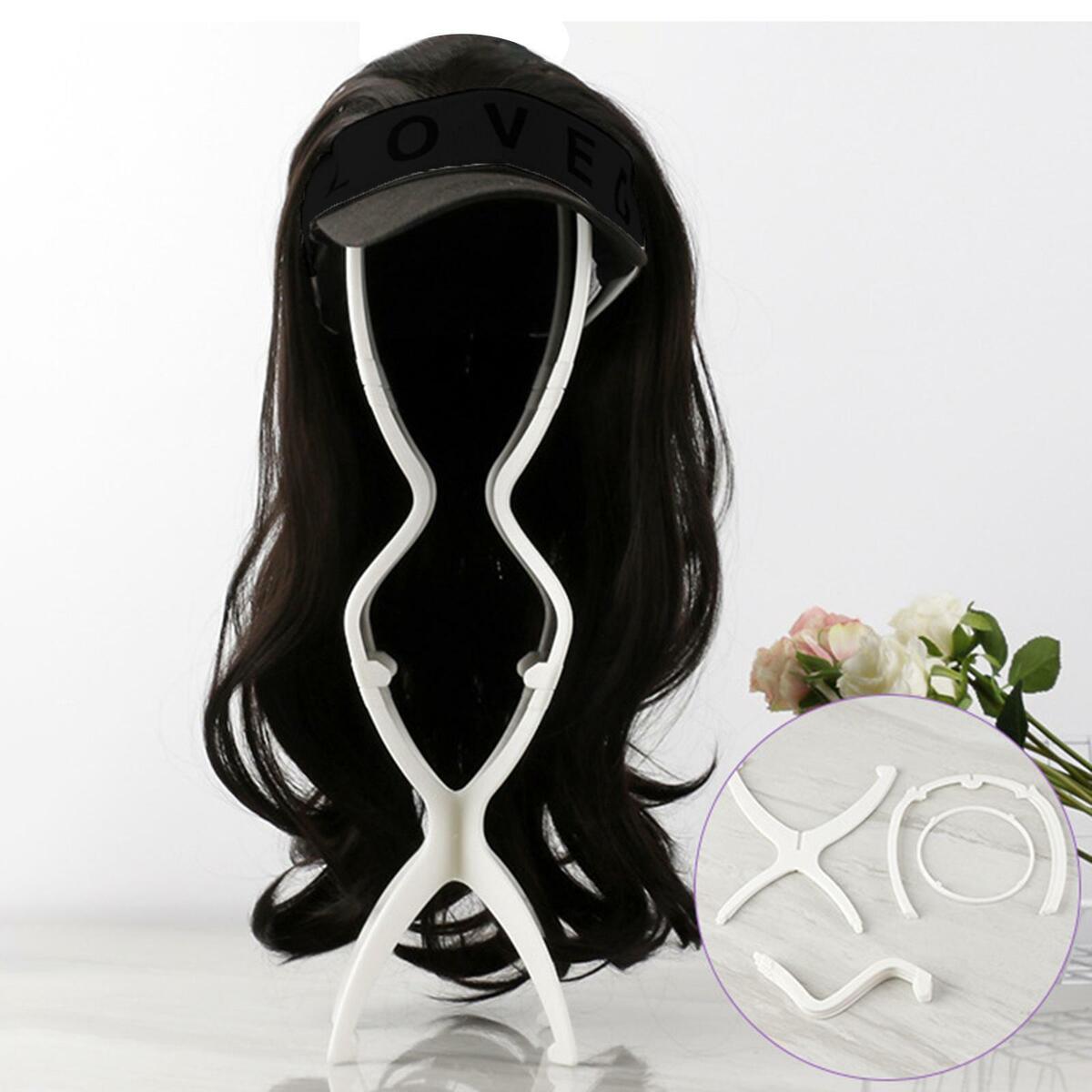 2 Pieces Wig Stand Folding  Professional Wigs Hanger for Salon