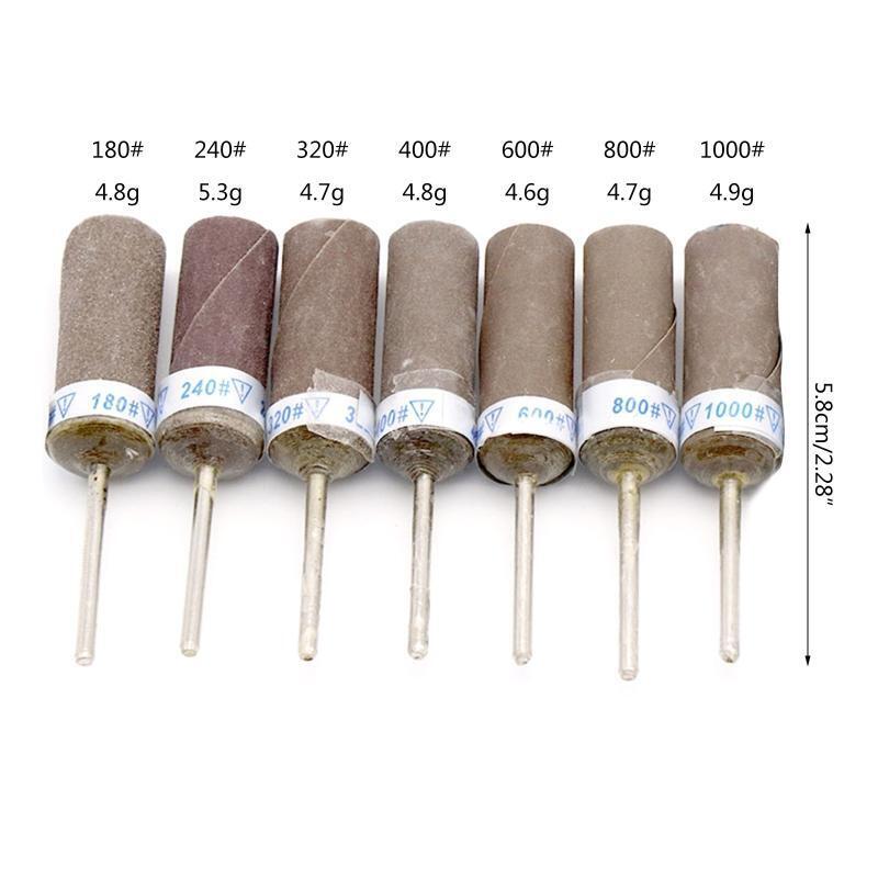 35 Pcs 2.35mm Shank Sanding Band Sand Paper Bar Grit 180 to 1000 for Rotary Tool